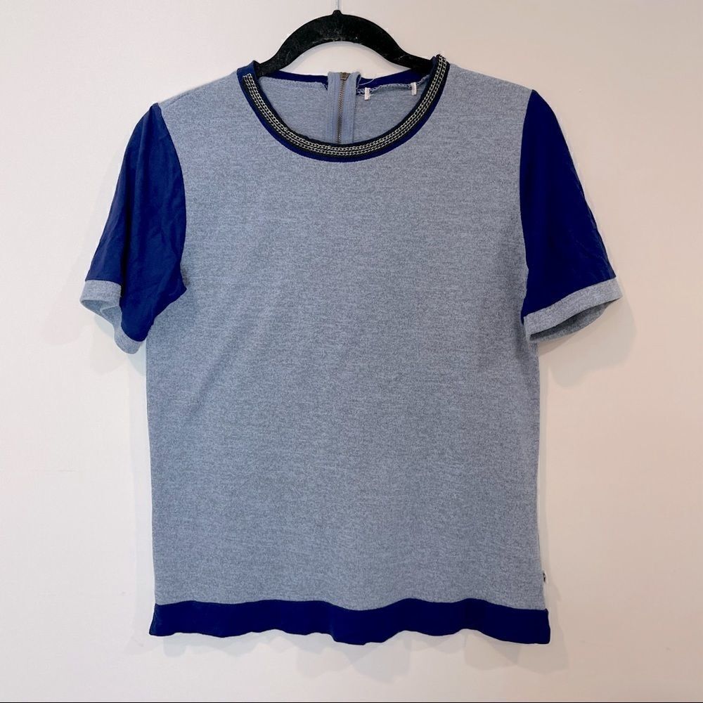 3 for $25 Miss Cindy Blue Casual Tshirt Chain Neck Polo Top